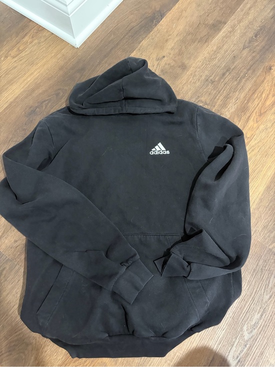 adidas Other - adidas Black Hooded Sweatshirt with Subtle Logo